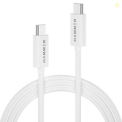 HAMMER 1.5M Type C to Type C 5A (100W) PD Fast Charging Cable with EMK