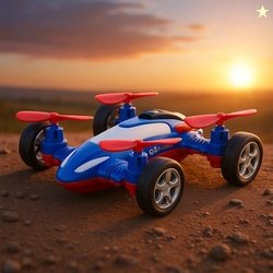 GRAPHENE Drone Flying Car Toy Friction Powered Realistic Moving Fans 4