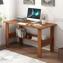 Lukzer Engineered Wood Computer Desk with One Tier Shelves | ST-004/Oa