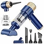 Eliane Handheld Car Vacuum Cleaner 16000PA, Cordless Portable 2-in-1 Air Duster and Vacuum with LED Light- 120W High Power Mini Vacuum, Multi-Nozzle Cleaner for Car, Home, Pet Hair & Office (Blue)