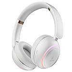 boAt Rockerz 480, RGB LEDs,6 Light Modes, 40mm Drivers,Beast Mode, 60H Battery, ENx Tech, Stream Ad Free Music via App Support, Bluetooth Headphones, Wireless Over Ear Headphone with Mic (White Sabre)