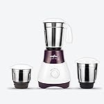 Kenstar SLENDER NEO Mixer Grinder 500 Watts | 3 Multi-Purpose Jars | Powerful Turbo Motor | Overload Safety | White & Purple