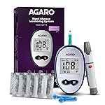 AGARO Glucometer, Blood Glucose Monitoring System with 10pcs Strips & Lancets, Glucometer Machine, Instant Blood Sugar Test at Home, Fast Blood Sugar Testing Device, Simple & Accurate, GLM-76.