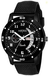 Matrix Analog Day & Date Display Wrist Watch for Men & Boys