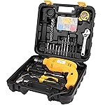 Asian Paints Corded Electric Professional Impact Drill Tool Kit,550 Watts,2900 Rpm,Chuck 13Mm Machine Variable Speed,Forward/Reverse Rotation,Double Insulation,Improved Carbon Brush(88 Pcs),Yellow