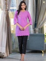 Readiprint Women Embroidered Thread Work Pure Cotton Straight Kurti