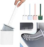 Figment Silicone Water Drop Toilet Brush and Holder Set, Wall Mounted Deep Cleaning Toilet Bowl Brush for Bathroom Toilet Brush and Holder Set