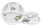 Signoraware Round Squared Plastic Serving Thali Set, Set of 3, White