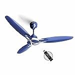 LONGWAY Zephyr 1200 mm BLDC Ceiling Fan with Remote Control | BEE 5 Star Rated Energy Efficient | Ultra High Speed 3 Blade Anti-Dust Decorative Ceiling Fan | 3 Years Warranty (1, Silver Blue)