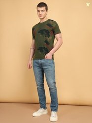 Wrangler Camouflage Printed Round Neck Cotton Regular T-shirt