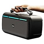 GOBOULT Bassbox Q20 Bluetooth Speaker 20 Watt BoomX Audio, Up to 8Hrs Playtime, Type-C Charging, AUX/TF Card/USB, BTv 5.3, RGB LED Lights, Portable Speaker(Black)