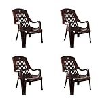 Cello Plastic Comfort Sit Chairs (Rose Wood) Set of 4