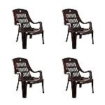 Cello Plastic Comfort Sit Chairs (Rose Wood) Set of 4