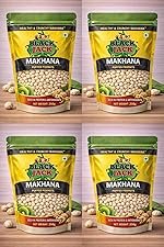 BlackJack Makhana, Puffed Foxnuts,1 Kg, Gluten-Free, Healthy Snack, Vegan, Keto-Friendly, Prasadam Makhana,Fit for Fasting,Medium Small Size Mix, Pack of 4 x 250g