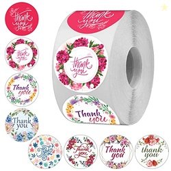 Clickedin 500 Pieces Round Multi Designs Thank You Floor Stickers for