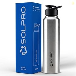 SOLPRO Titan 1000mL ISI Certified Stainless Steel Water Bottle for Off