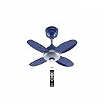 ACTIVA Gracia 600 MM BLDC Ceiling Fan | 4 Blades | 28 Watt | Noiseless Motor with LED Light | Remote Control | Reversible Mode, Timer, Energy Saving, come with 5 Years Warranty (Silver Blue)