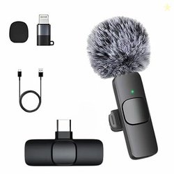 Furry K8 Wireless Lavalier Microphone, Bluetooth Collar Microphone for