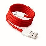 One Plus 80W Fast Charging USB-A to Type-C Cable|Ultra Fast Charging|WARP/Dash Compatible|Compatible with OnePlus 13/13S/13R/12/12R/11/11R/10/10R/10T/10 Pro/9/9R/9 Pro/Nord 5/CE 5/CE 4/CE 3/CE 2 Lite
