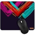 Tizum Mouse Pad/Computer Mouse Mat with Anti-Slip Rubber Base | Smooth Mouse Control | Spill-Resistant Surface for Laptop, Notebook, MacBook, Gaming, Laser/Optical Mouse, 9.4âx 7.9â, Multicolored