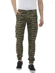 The Indian Garage Co Men Slim Fit Solid Mid-Rise Cuffed Cargos