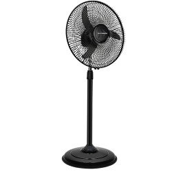 LONGWAY Bolt Black Pedestal Fan, P1 400 mm, Ultra High Speed, 3 Blade,