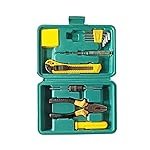 Sulfar Multi Functional 7 in 1 Family Hand Tool Kit Replaceable Screwdriver Assortment, Hex Key, Test Pencil Tape Measure and Pliers Tool Set