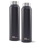 The Better Home 1000 Stainless Steel Water Bottle 1 Litre | Rust-Proof, Lightweight, Leak-Proof & Durable | Eco-Friendly, Non-Toxic & BPA Free Water Bottles 1+ Litre | Black (Pack of 1)