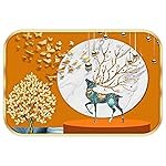 Livin’luxe paintings Abstract deer modern art Premium Sparkle Lamination Finished Surface Golden Slim Frame 28 cm x 35 cm Large Size, For Home/Office/Hotel painting KG17