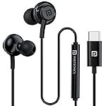 Portronics Conch Gamma C in Ear Type C Wired Earphones with in Line HD Mic & Magnetic Earbuds, Powerful Audio, 14.2mm Driver, TPE Anti Tangle Wire, in line Controls, Wide Compatibility(Black)