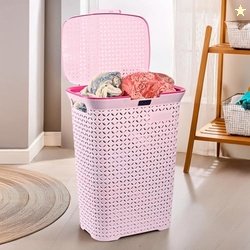 Kuber Industries 70 Ltrs Plastic Large Laundry Basket for Clothes with