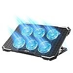 Dracula 60 Laptop Cooling Pad, Gaming Laptop Cooler with 6 * 1 Quite Fans, Fan Speed Controller 5 Height Adjustable Angle 2 USB Ports Compatible for Laptop, Notebook up to 17â