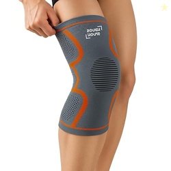 Roughhouse Knee Support Sleeves (Pair)  Compression Fit for Gym, Runni