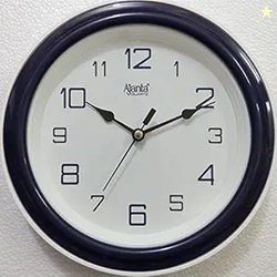 Ajanta Quartz Round Plastic Wall Clock (20.5 cm x 3.5 cm x 20.5 cm, Bl