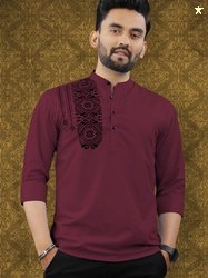VeBNoR Men Solid Cotton Blend Straight Kurta