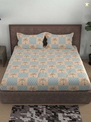 BELLA CASA Cotton Queen Bedsheet with 2 Pillow Covers