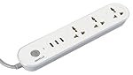 Havells USB Star – 3+1 Extension Board| 1.5Mtr Copper ISI Certified Wire | Surge and Spike Protection | 3 Universal Sockets and 3 USB Ports, 3.1 Amp| 6A, 240 V AC | LED Indicator | Home & Office Use