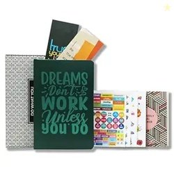 Amazon Basics Undated Planner | Dark Brown Faux Leather | Weekly, Mont