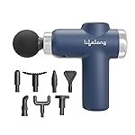 Lifelong Gun Massager for Pain Relief â 8 Massage Heads, 6 Speed Modes, Rechargeable, Quiet 20W Motor, Lightweight & Portable Deep Tissue Massager for Back, Neck, Legs & Travel Use