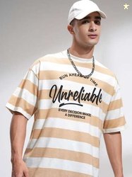 HIGHLANDER Men Striped Oversized T-shirt