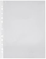 Solimo Transparent Document Sleeves, Leaf Sheet Clear Certificates/Waterproof Sheet Protectors 11 Holes Punched Ring Files (A4 Size) (150 Micron, A4)