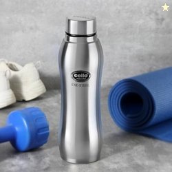 Cello Aqua Pro Stainless Steel Water Bottle 1000 ml, Silver | ISI Cert