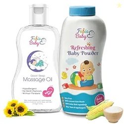 FABIE BABY Soft Skin Duo: Massage Oil & Natural Baby Powder Combo - 20