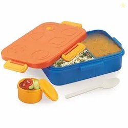 ATTRO TicTac Plastic Lunch Box  3 Compartment Bento Tiffin, Leak-Proof