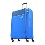 Aristocrat Large Oasis Plus Size Soft Check in Luggage (79 Cm) | Spacious Polyester Trolley with 4 Spinner Wheels and Combination Lock | Dazzling Blue | Unisex| 3 Years Warranty