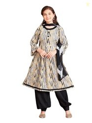Aarika Girls Ethnic Wear Grey Colour Abstract Print Kurti