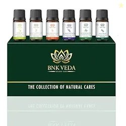 BNK VEDA Natural Cares Essential Oils Set (6x10ml) | Lavender Oil | Pe