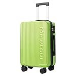 24 Inch Green ABS Zippered Luggage Set, Lightweight with Telescopic Handle, 360Â° Spinner Wheels, TSA Lock Suitcase