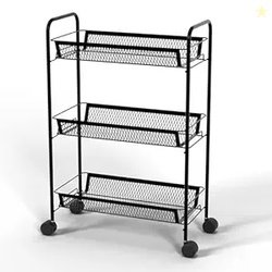 Lifelong DIY Multipurpose Trolley | 3-Tier Steel Mesh Storage Rack wit