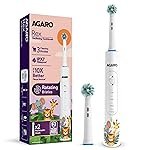 AGARO Rex Oscillating Kids Electric Toothbrush, 3 Cleaning Modes, Oscillating Round Head, 2 Replaceable Heads, 2-Min Smart Timer, USB-C Rechargeable (Up to 21 Days), IPX7 Waterproof